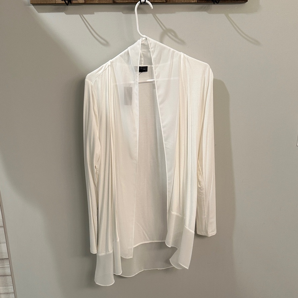 The Limited Cream Open-Front Sheer Detailing Blouse